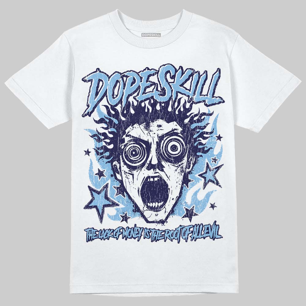 University Blue Sneakers DopeSkill T-Shirt Root of Evil Graphic Streetwear - White