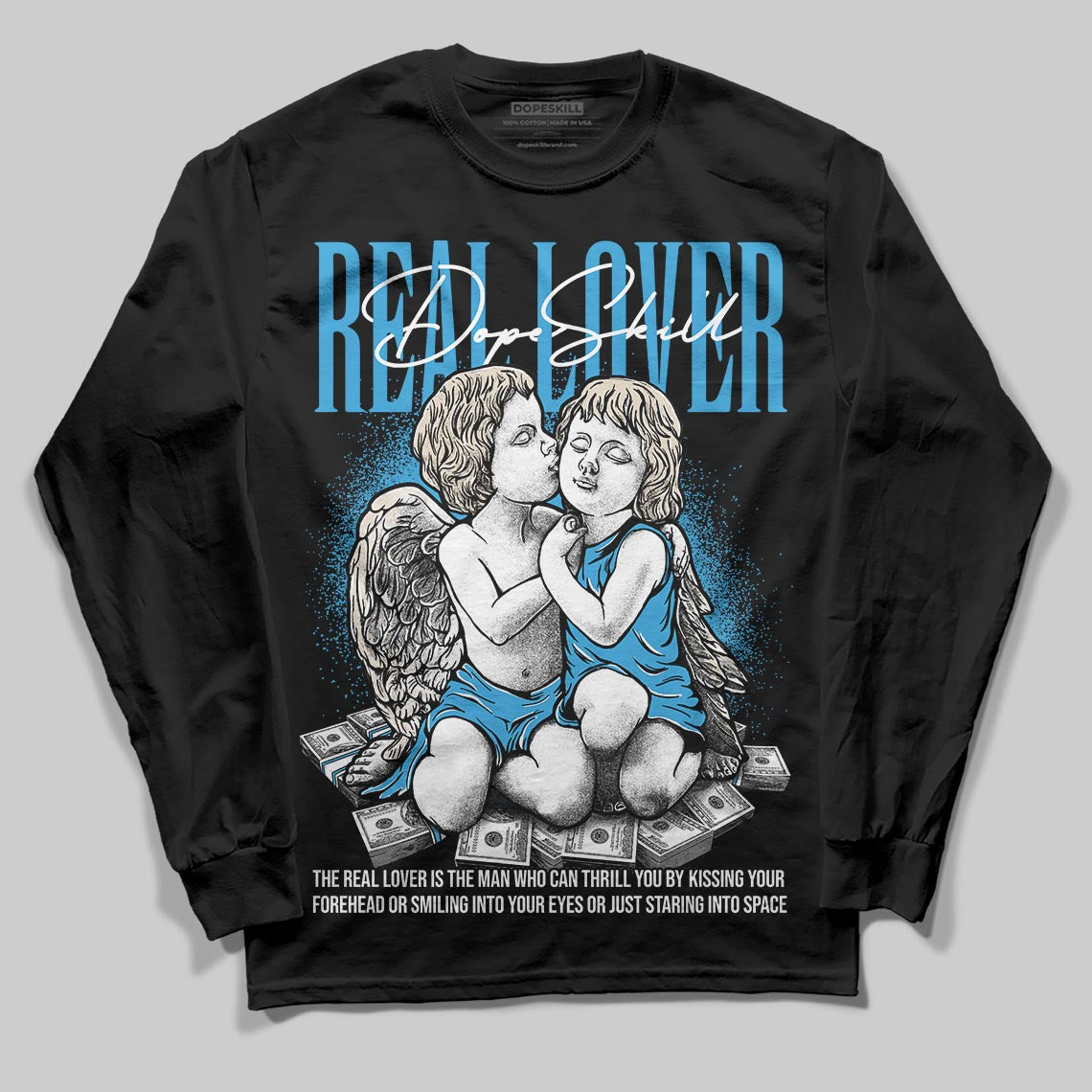 Jordan 1 High OG “UNC” Reimagined DopeSkill Long Sleeve T-Shirt Real Lover Graphic Streetwear - Black