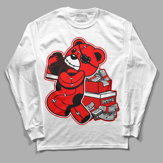 Jordan 1 Retro High OG "Satin Bred" DopeSkill Long Sleeve T-Shirt Bear Steals Sneaker Graphic Streetwear - White 