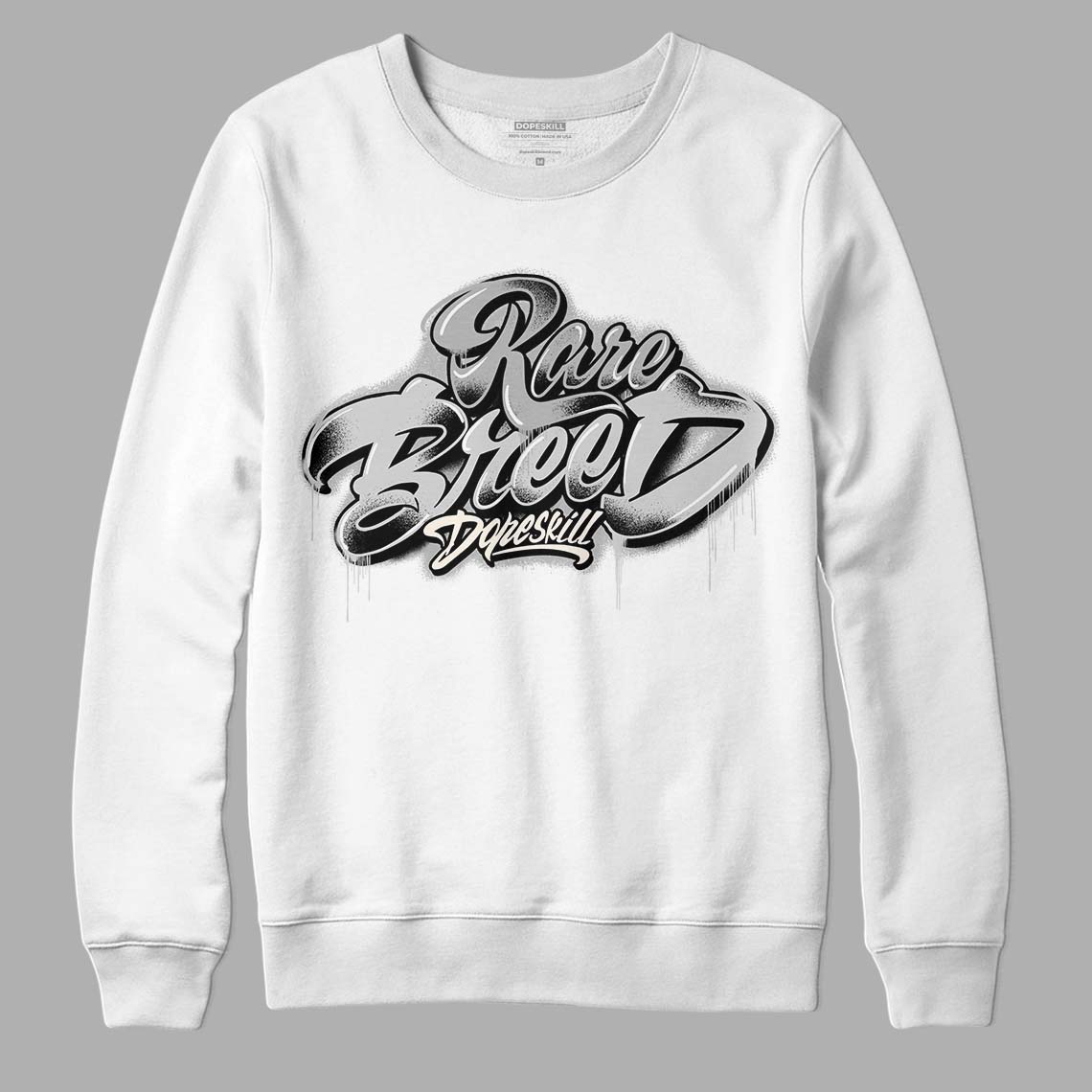 Jordan 3 “Off Noir” DopeSkill Sweatshirt Rare Breed Type Graphic Streetwear - White