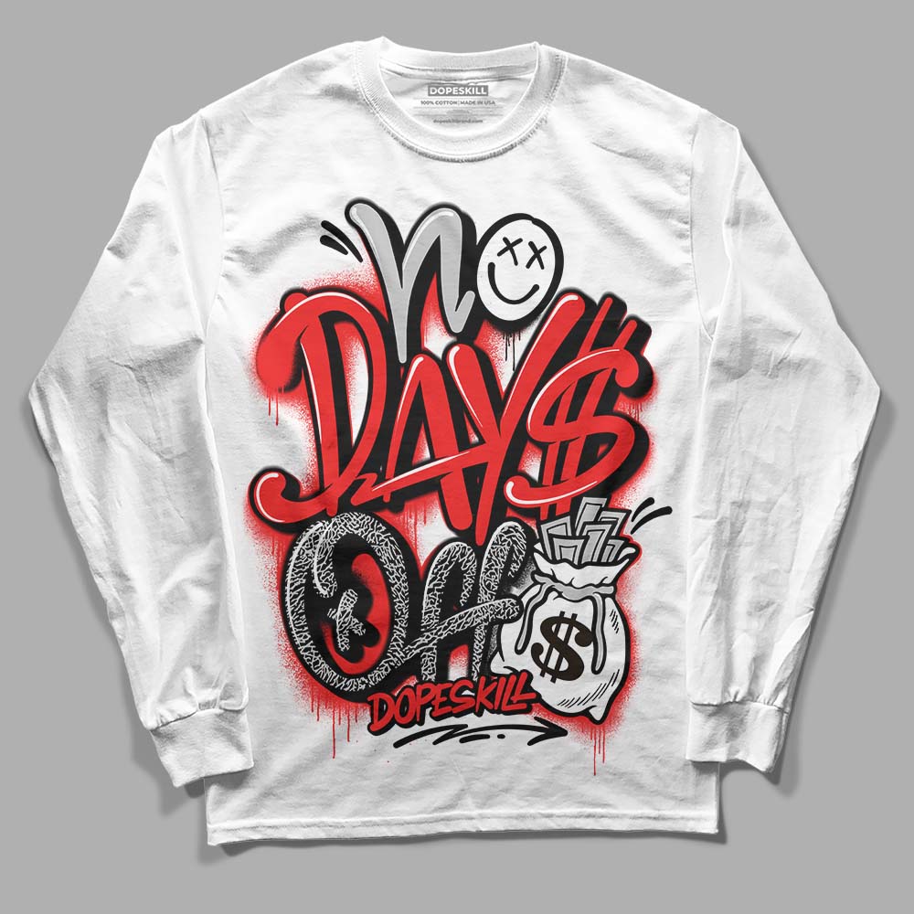 Jordan Spizike Low Bred DopeSkill Long Sleeve T-Shirt No Days Off Graphic Streetwear - White 