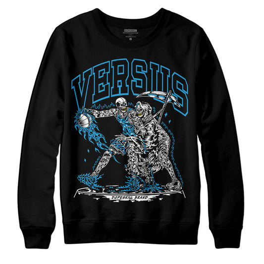 Jordan 4 Retro Military Blue DopeSkill Sweatshirt VERSUS Graphic Streetwear - Black