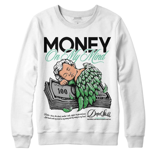 Jordan 1 High OG Green Glow DopeSkill Sweatshirt MOMM Graphic Streetwear - White 