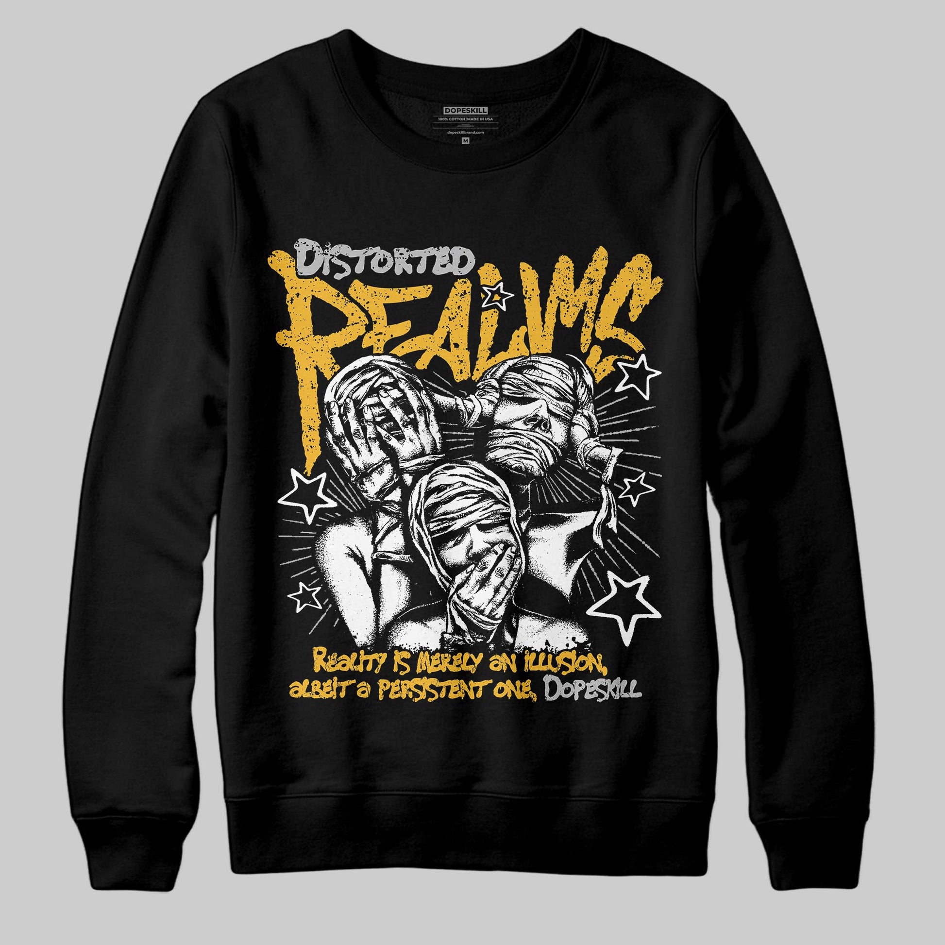 Jordan 5 'Tokyo' DopeSkill Sweatshirt Distorted Realms Graphic Streetwear - Black