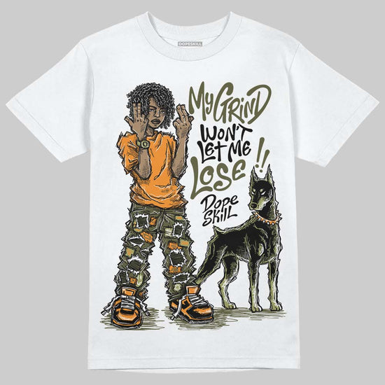 Olive Sneakers DopeSkill T-Shirt My Grind Won't Let Me Lose Graphic Streetwear - White
