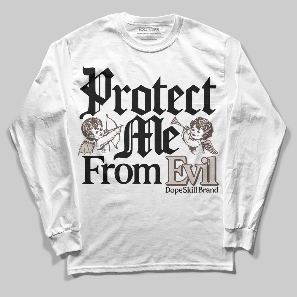 Adidas Samba OG White Black Clear Granite DopeSkill Long Sleeve T-Shirt Protect Me From Evil Graphic Streetwear - White