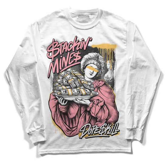 Jordan 3 GS “Red Stardust” DopeSkill Long Sleeve T-Shirt Stackin Mines Graphic Streetwear - White