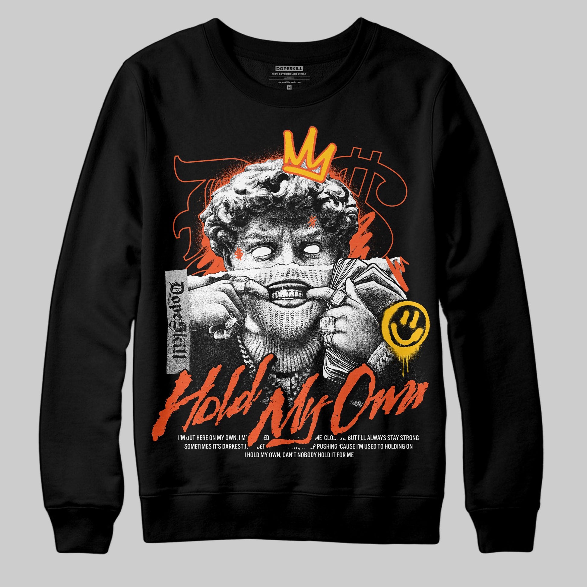 MSCHF Super Normal 2 Orange Milk DopeSkill Sweatshirt New Hold My Own Graphic Streetwear - Black