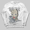 Jordan 5 Retro Reverse Metallic DopeSkill Long Sleeve T-Shirt Money Talks Graphic Streetwear - White