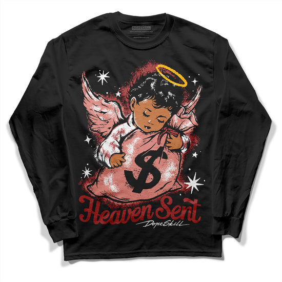 Jordan 13 “Dune Red” DopeSkill Long Sleeve T-Shirt Heaven Sent Graphic Streetwear - Black