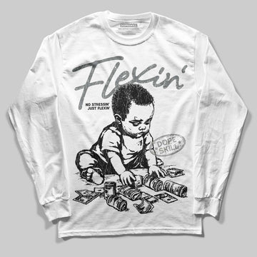 Jordan 9 Cool Grey DopeSkill Long Sleeve T-Shirt Flexin' Graphic Streetwear - White