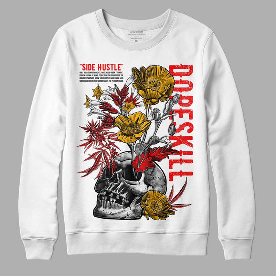 Red Sneakers DopeSkill Sweatshirt Side Hustle Graphic Streetwear - White