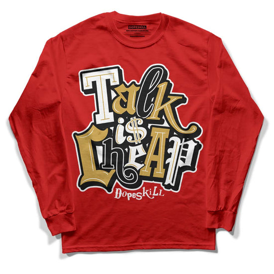 Red Sneakers DopeSkill Red Long Sleeve T-Shirt Talk Is Chip Graphic Streetwear