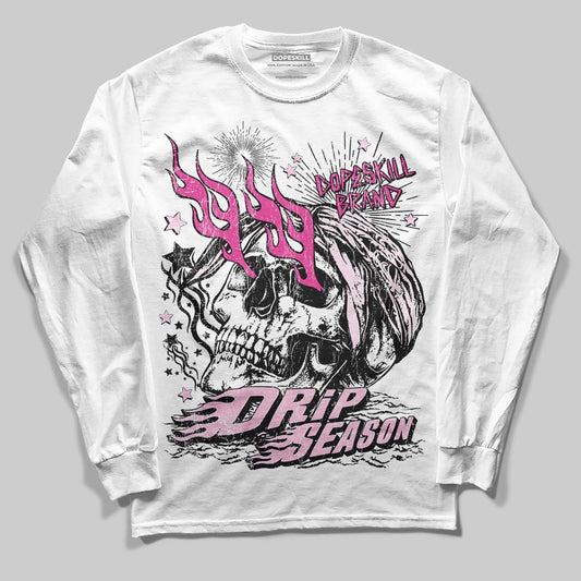 Dunk Low GS 'Triple Pink' DopeSkill Long Sleeve T-Shirt Drip Season Graphic Streetwear - White