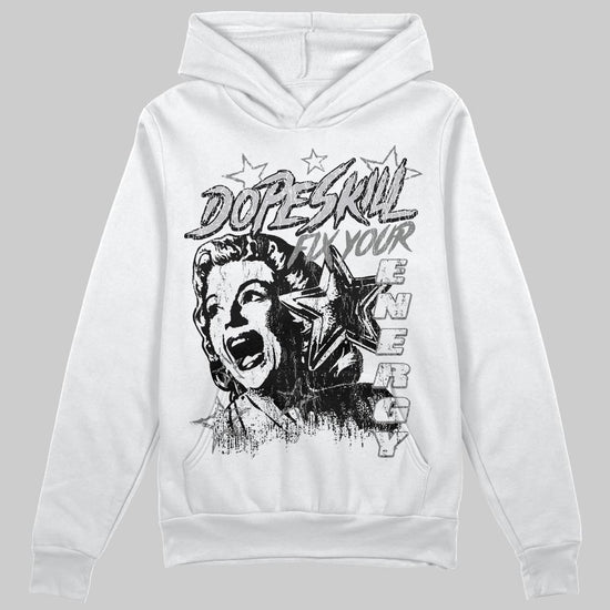 Grey Sneakers DopeSkill Hoodie Fix Your Energy Graphic Streetwear - White 