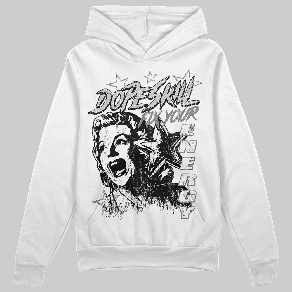 Grey Sneakers DopeSkill Hoodie Fix Your Energy Graphic Streetwear - White 