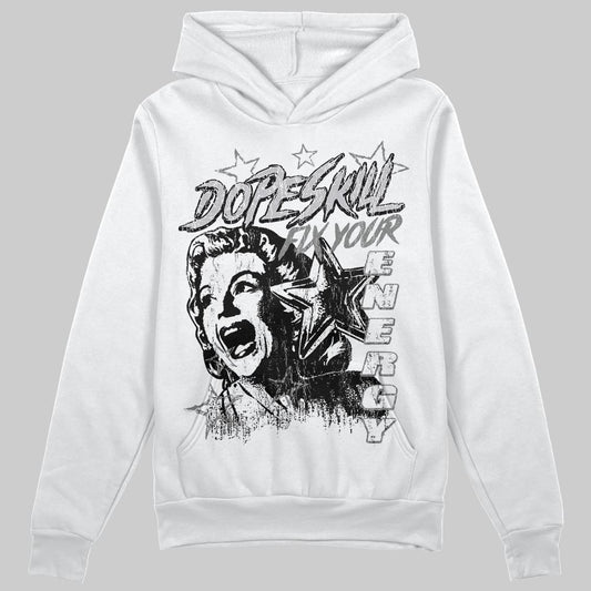 Grey Sneakers DopeSkill Hoodie Fix Your Energy Graphic Streetwear - White 