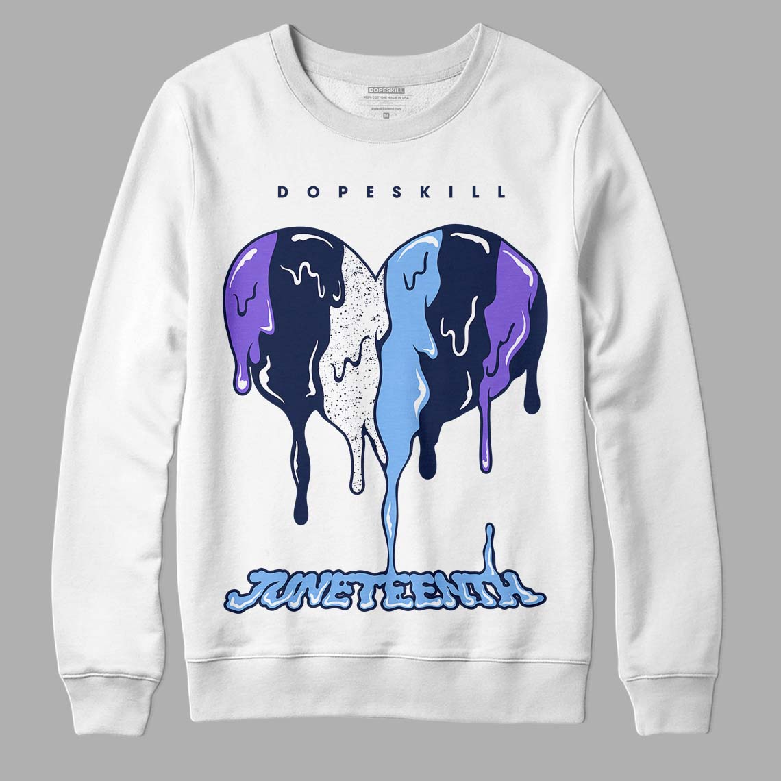 Jordan 5 SE “Georgetown” DopeSkill Sweatshirt Juneteenth Heart Graphic Streetwear