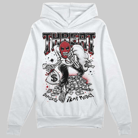 Jordan 14 Retro ‘Black Toe’ DopeSkill Hoodie Sweatshirt Threat Graphic Streetwear  White