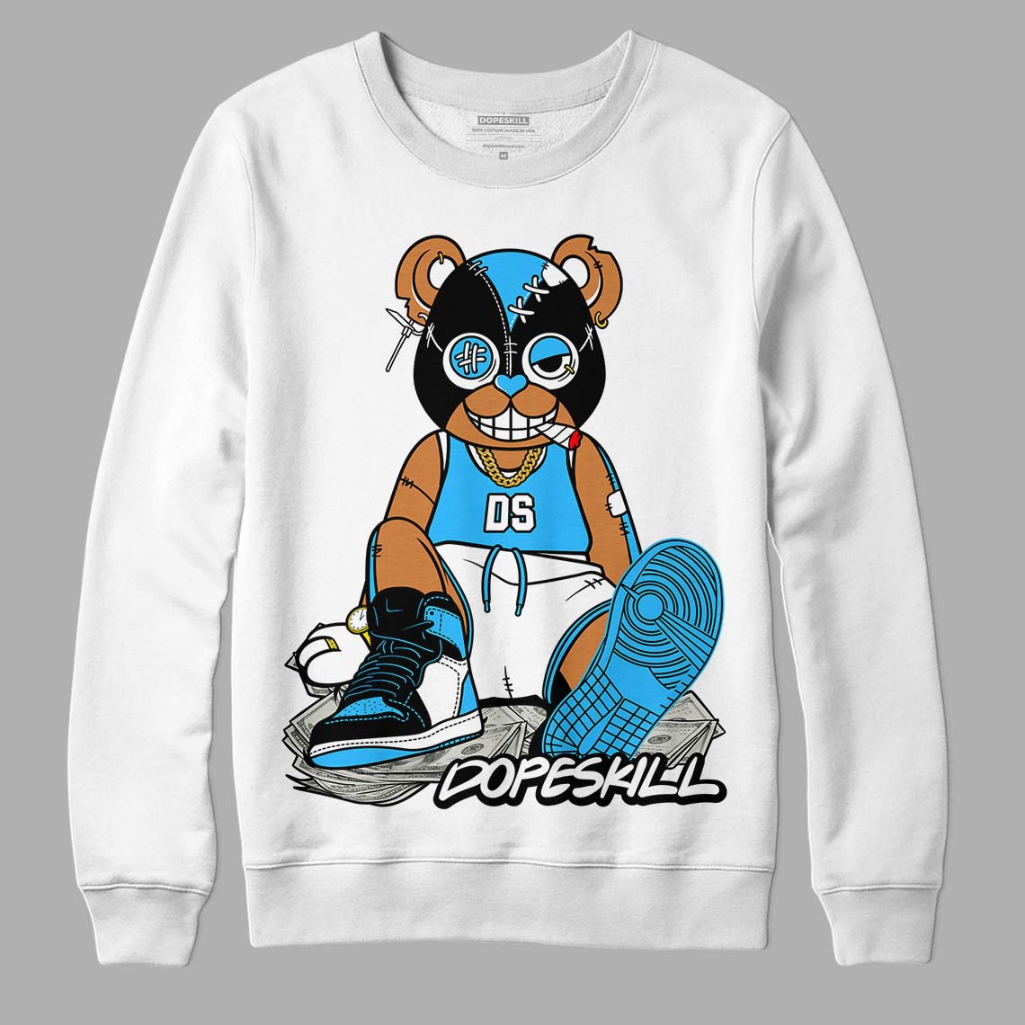 Jordan 1 High Retro OG “University Blue” DopeSkill Sweatshirt Greatest Graphic Streetwear - White