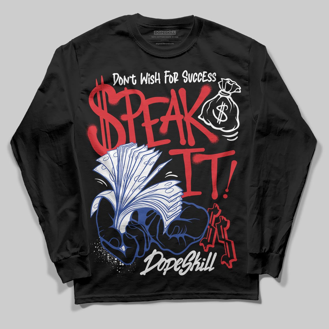 Jordan 3 “Seoul 2.0” DopeSkill Long Sleeve T-Shirt Speak It Graphic Streetwear - Black