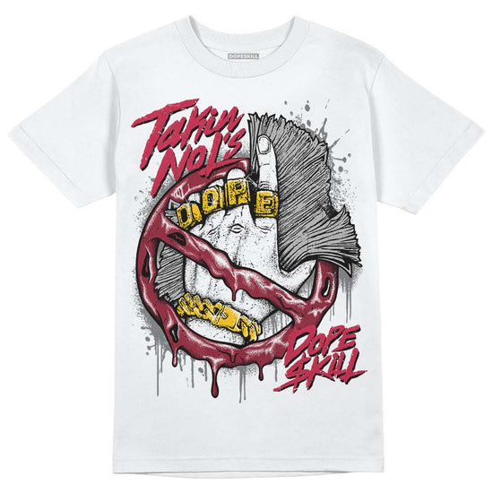 Jordan 1 Retro High '85 OG Metallic Burgundy DopeSkill T-Shirt Takin No L's Graphic Streetwear - White 