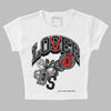 Jordan 1 High OG “Black/White” DopeSkill Women's Crop Top Loser Lover Graphic Streetwear - White 