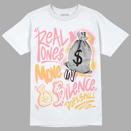 Jordan 3 GS “Red Stardust” DopeSkill T-Shirt Real Ones Move In Silence Graphic Streetwear - White 