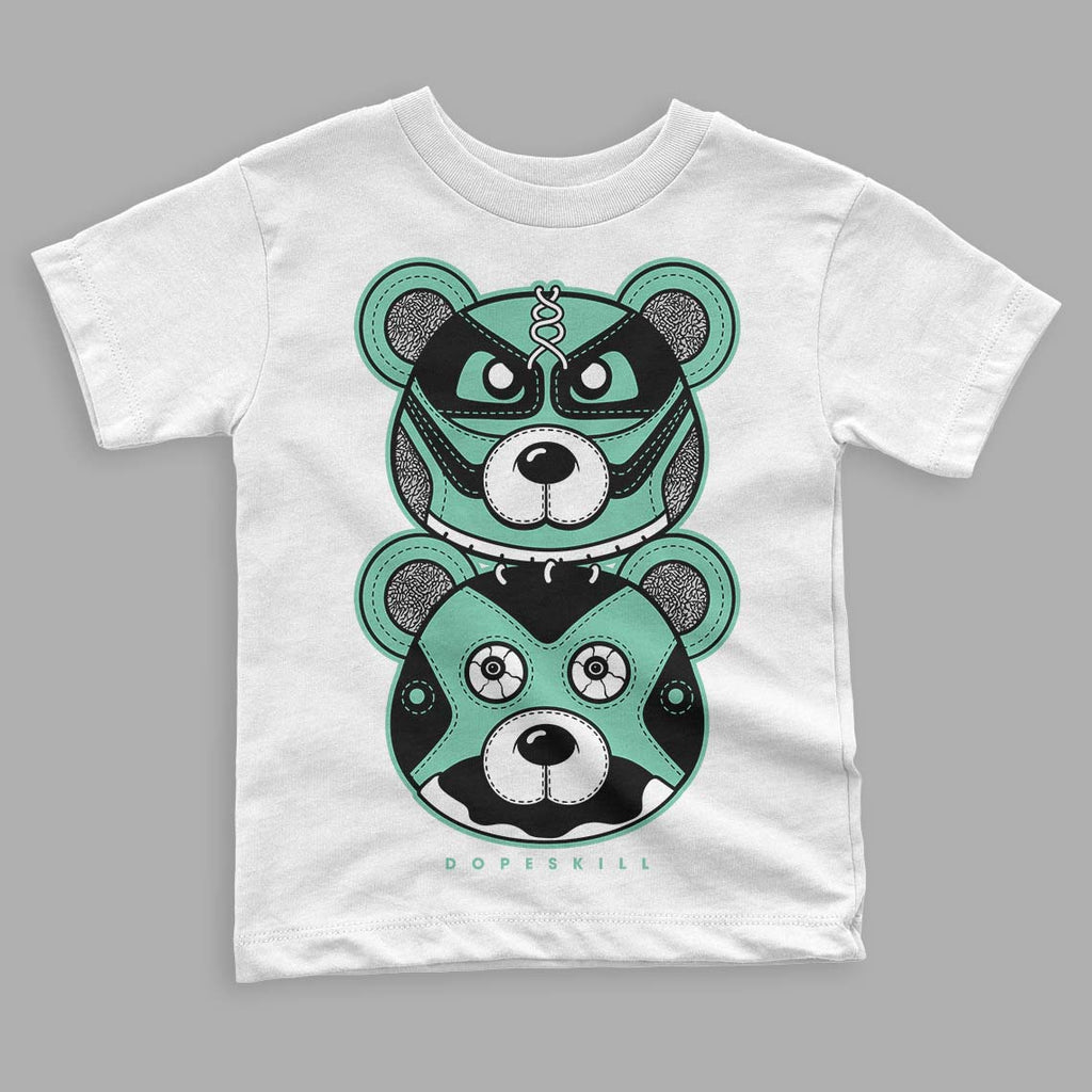 Jordan 3 "Green Glow" DopeSkill Toddler Kids T-shirt Leather Bear Graphic Streetwear - White 