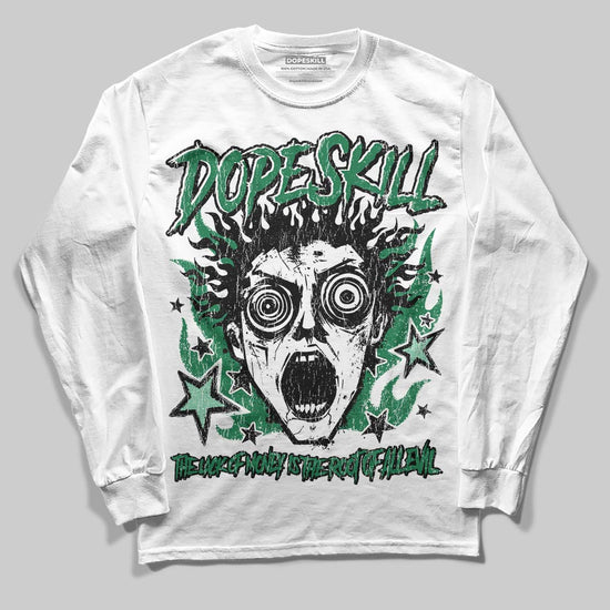 Green Sneakers DopeSkill Long Sleeve T-Shirt Root of Evil Graphic Streetwear - White