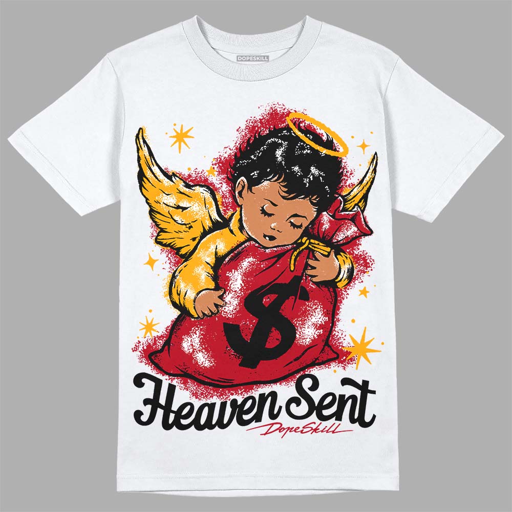 Jordan 7 Retro Cardinal DopeSkill T-Shirt Heaven Sent Graphic Streetwear - White