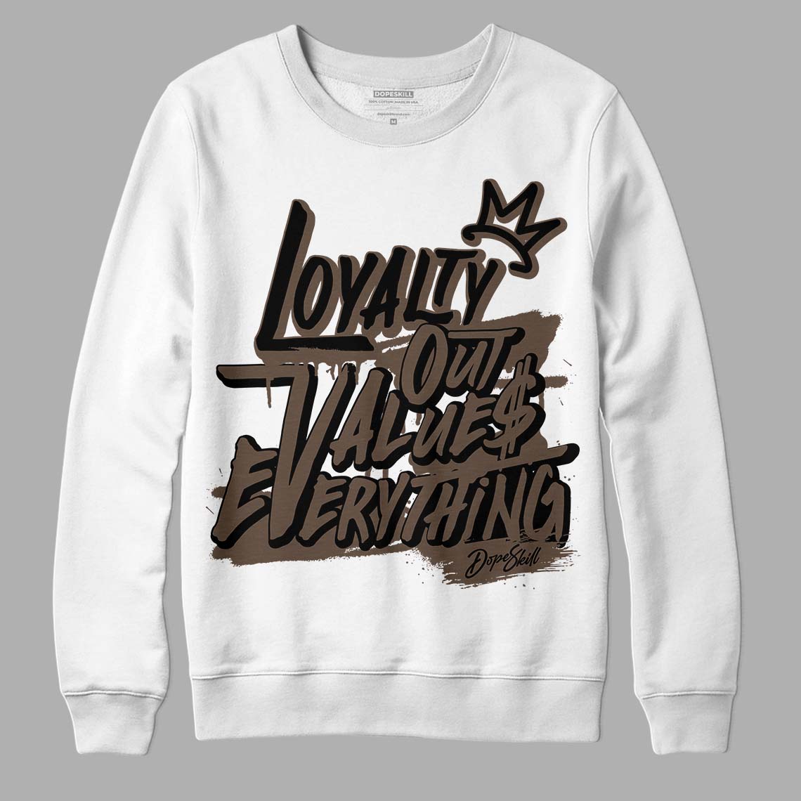 Jordan 1 Retro High OG Palomino DopeSkill Sweatshirt LOVE Graphic Streetwear - White