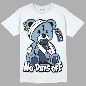 Jordan 1 Mid Diffused Blue DopeSkill T-Shirt Hurt Bear Graphic Streetwear - White 