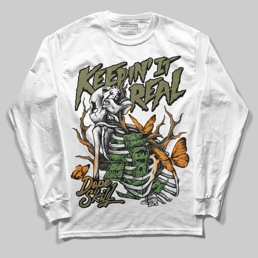 Olive Sneakers DopeSkill Long Sleeve T-Shirt Keepin' It Real Graphic Streetwear - White