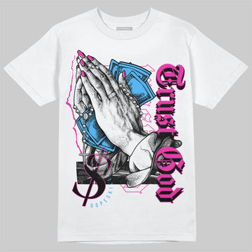 Pink Sneakers DopeSkill T-Shirt Trust God Graphic Streetwear - White