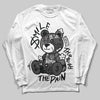 Jordan 4 “Black Cat” (2025) DopeSkill Long Sleeve T-Shirt Smile Through The Pain Graphic Streetwear - White