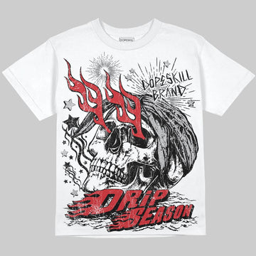Jordan 4 OG “White Cement” DopeSkill Oversize Print T-Shirt Drip Season Graphic Streetwear
