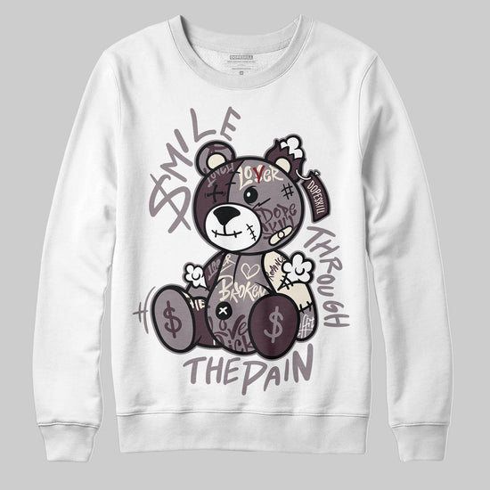 A Ma Maniére x Air Jordan 6 Retro “Smoky Mauve”⁠ DopeSkill Sweatshirt Smile Through The Pain Graphic Streetwear - White 