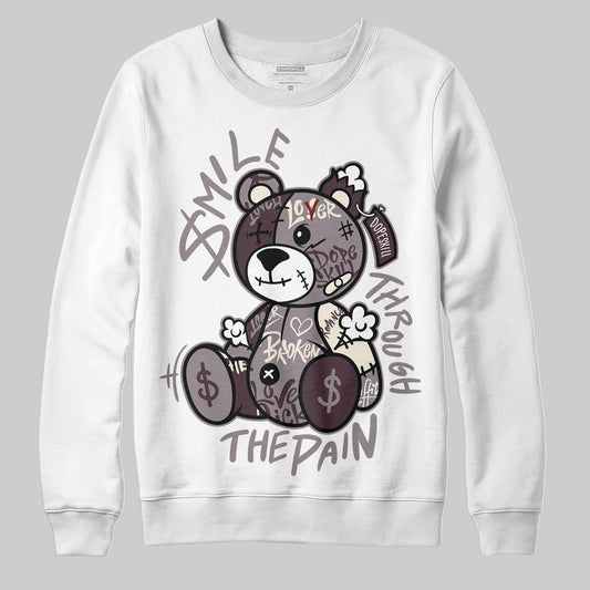 A Ma Maniére x Air Jordan 6 Retro “Smoky Mauve”⁠ DopeSkill Sweatshirt Smile Through The Pain Graphic Streetwear - White 