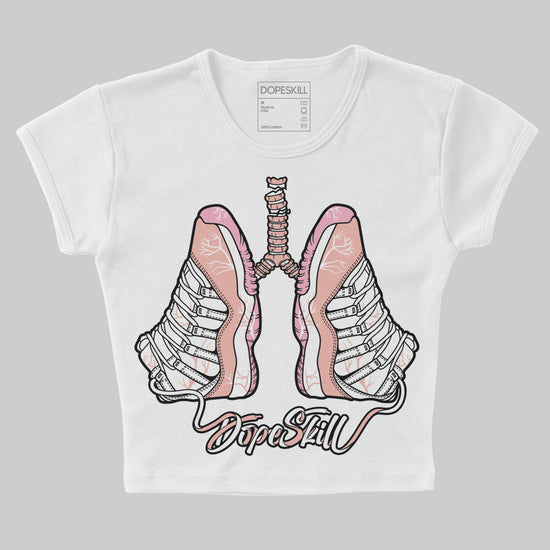 Jordan 11 Low “Legend Pink” DopeSkill Women's Crop Top Breathe Graphic Streetwear - White