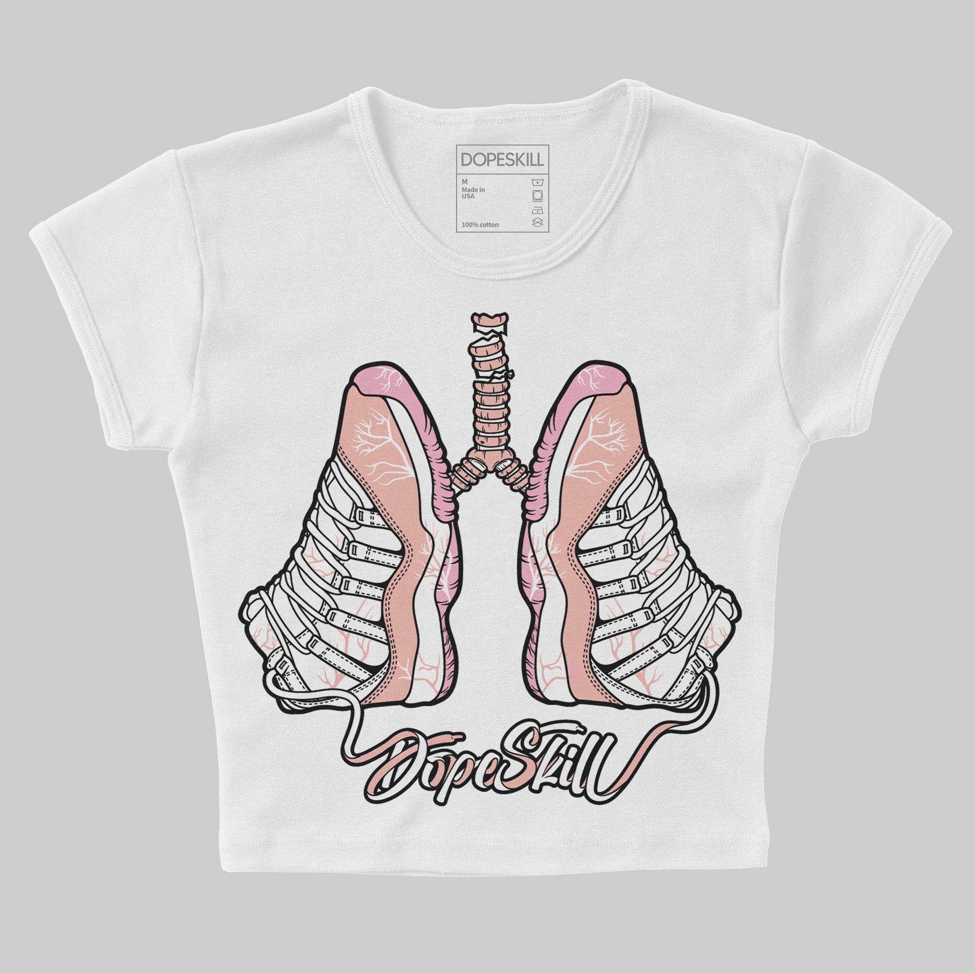 Jordan 11 Low “Legend Pink” DopeSkill Women's Crop Top Breathe Graphic Streetwear - White