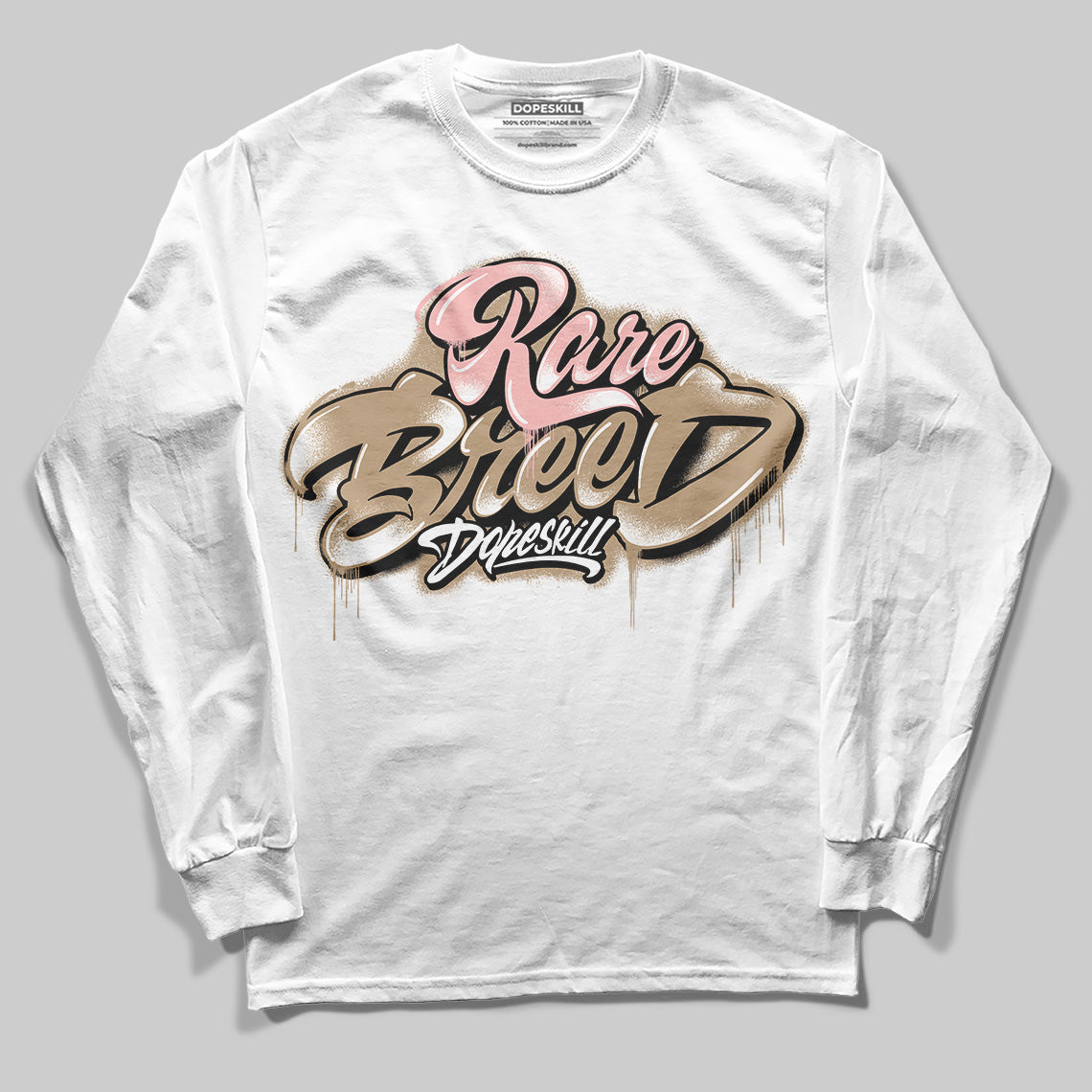 Nike Air Force 1 Low Canvas “Linen” DopeSkill Long Sleeve T-Shirt Rare Breed Type Graphic Streetwear - White