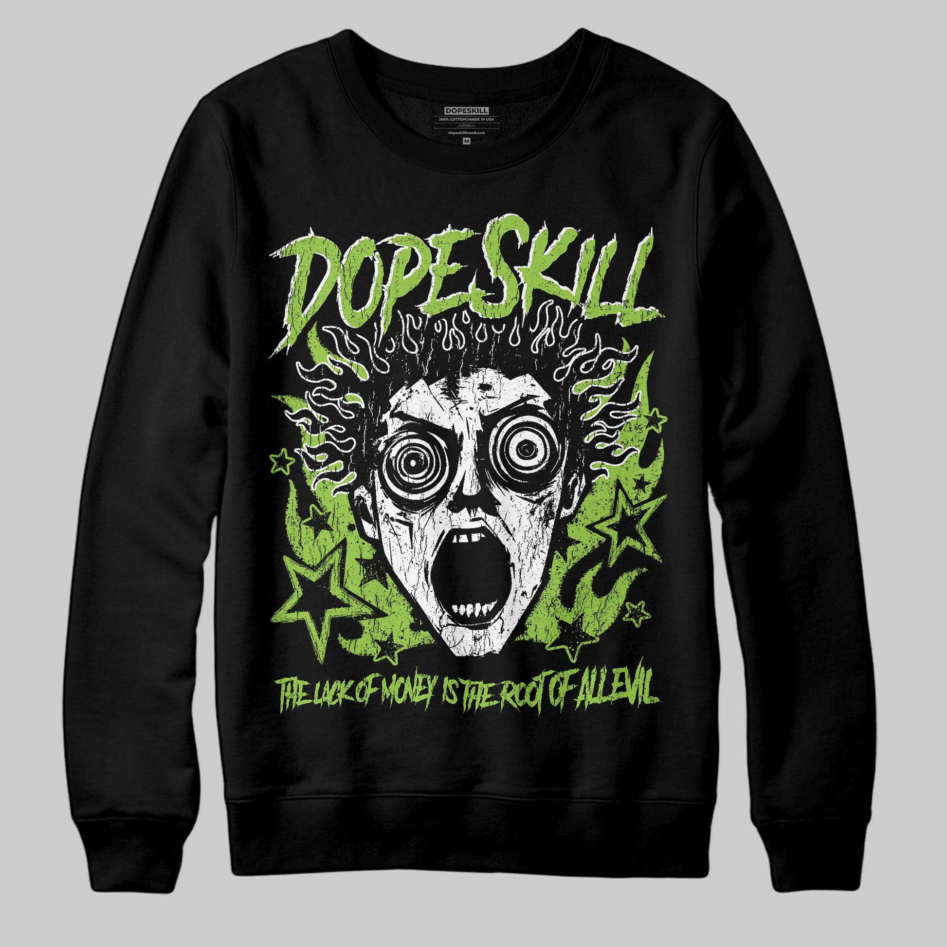Neon Green Sneakers DopeSkill Sweatshirt Root of Evil Graphic Streetwear - Black