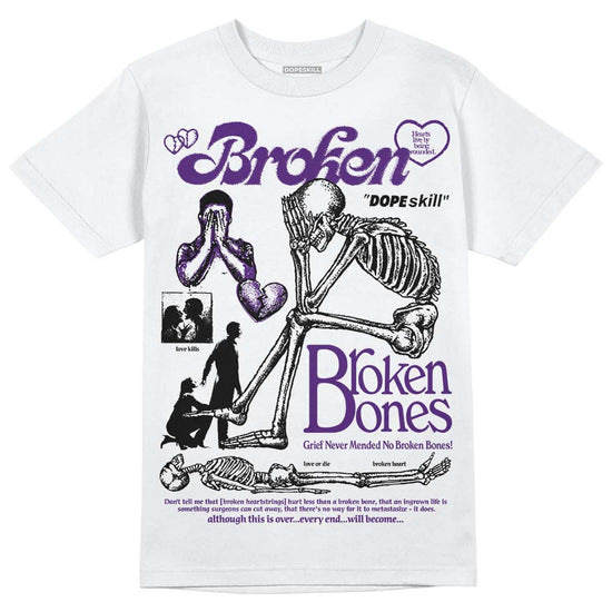 Jordan 12 “Field Purple” DopeSkill T-Shirt Broken Bones Graphic Streetwear - White