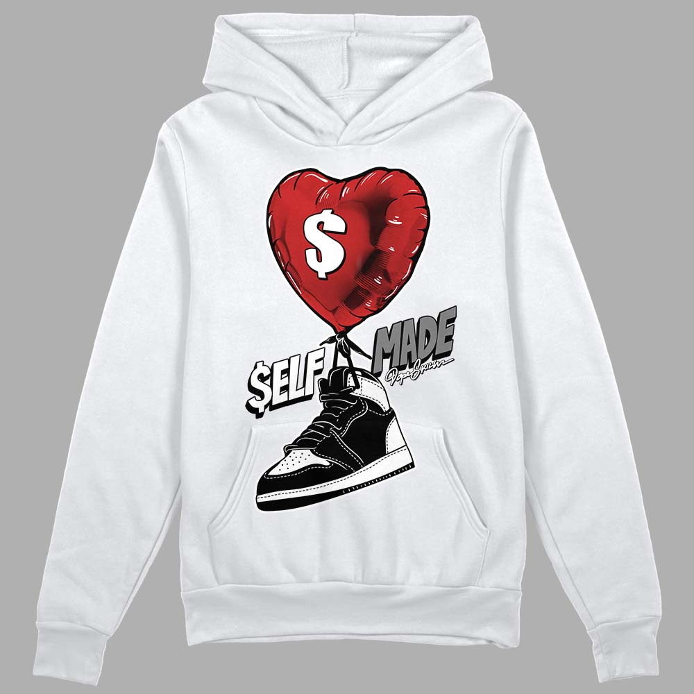 Jordan 1 High OG “Black/White” DopeSkill Hoodie Sweatshirt Self Made Graphic Streetwear - White 