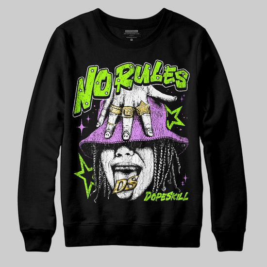 Neon Green Sneakers DopeSkill Sweatshirt No Rules Graphic Streetwear - black