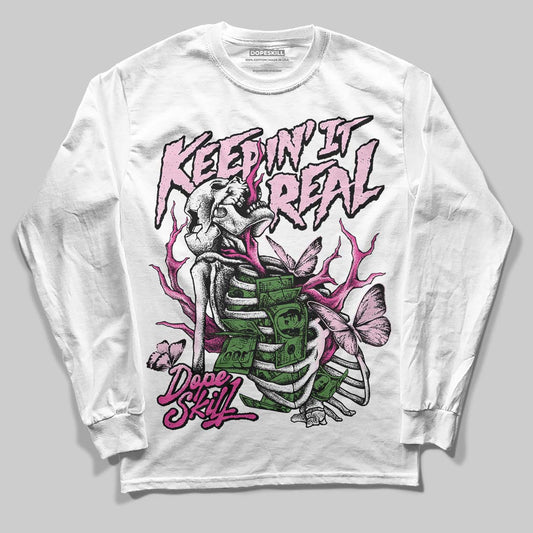 Pink Sneakers DopeSkill Long Sleeve T-Shirt Keepin' It Real Graphic Streetwear - White