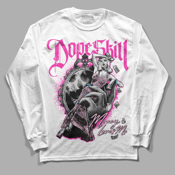 Pink Sneakers DopeSkill Long Sleeve T-Shirt Money Loves Me Graphic Streetwear - White