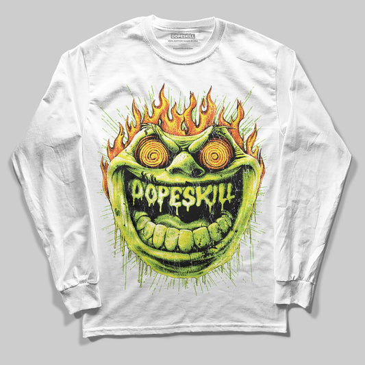 Neon Green Sneakers DopeSkill Long Sleeve T-Shirt Hellfire Graphic Streetwear - White