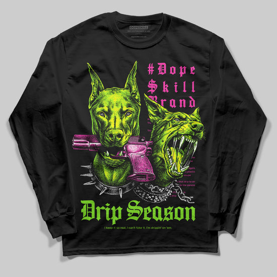 Neon Green Sneakers DopeSkill Long Sleeve T-Shirt New Drip Season Graphic Streetwear  - Black
